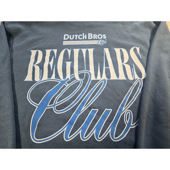 NWOT Dutch Bros Hoodie Unisex Large Blue Sweatshirt Coffee Back Graphic Logo - Picture 2 of 15